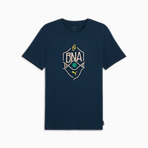 Neymar JR "BNA" Men's Football Logo Tee, Marine Blue-Sand Dune, extralarge-IND